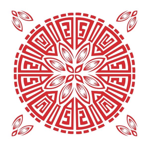 red decorative ornament tile svg ur1394m1