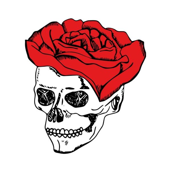 skull rose svg ur1185m1