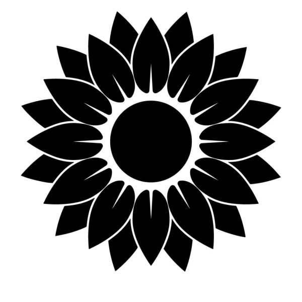 sunflower black hand drawing svg ur1684m1