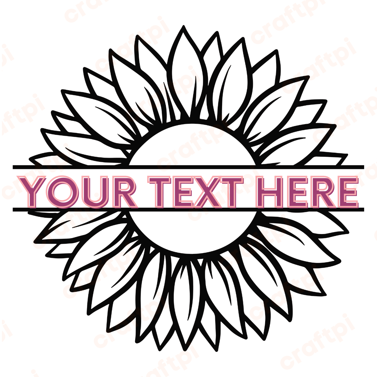sunflower outline monogram