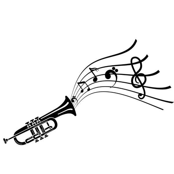 trumpet with musical notes svg svg ur1859m1