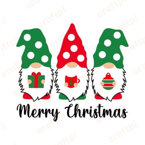 Merry Christmas Gnomes SVG, PNG, JPG, PSD, DXF Files | Craftpi