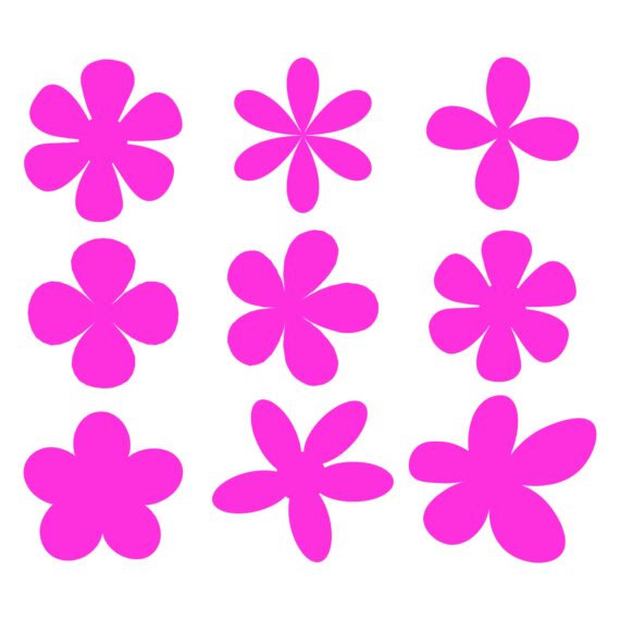 Pink Daisy Flower Bundle SVG, PNG, JPG, PSD, DXF Files | Craftpi