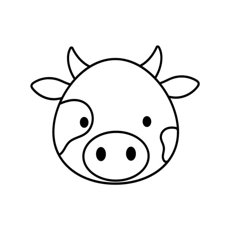 Cute Cow Face Outline SVG, PNG, JPG, PSD, DXF, PDF Files | Craftpi