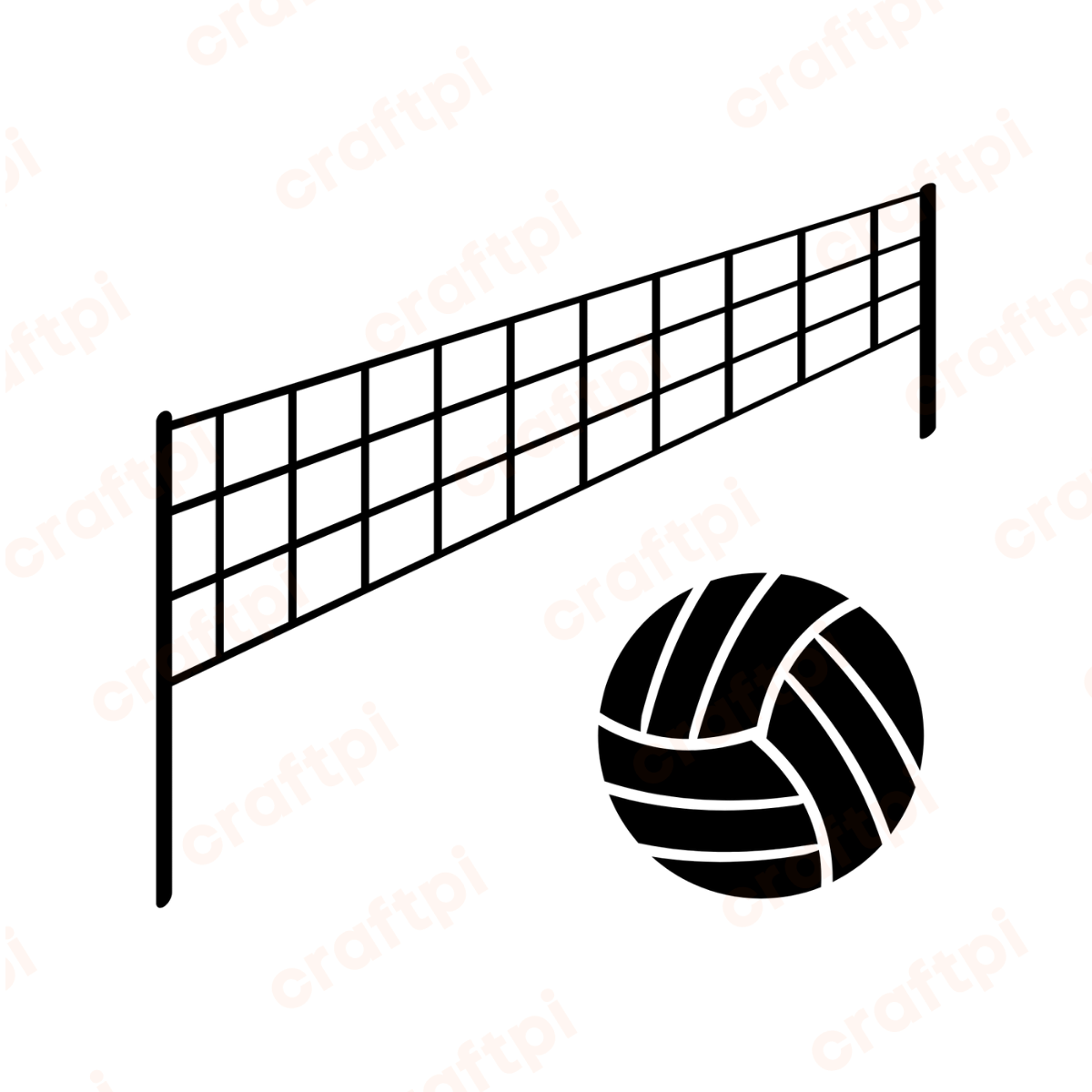 volleyball net and ball