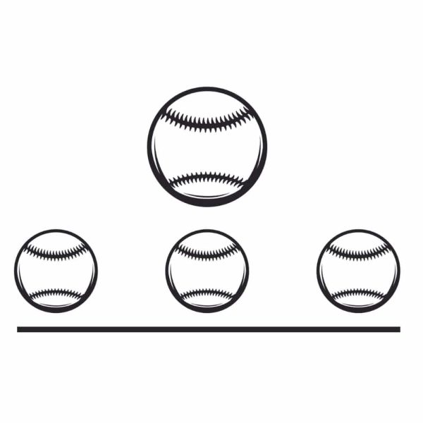 Four Baseball Balls SVG, PNG, JPG, PSD, PDF Files