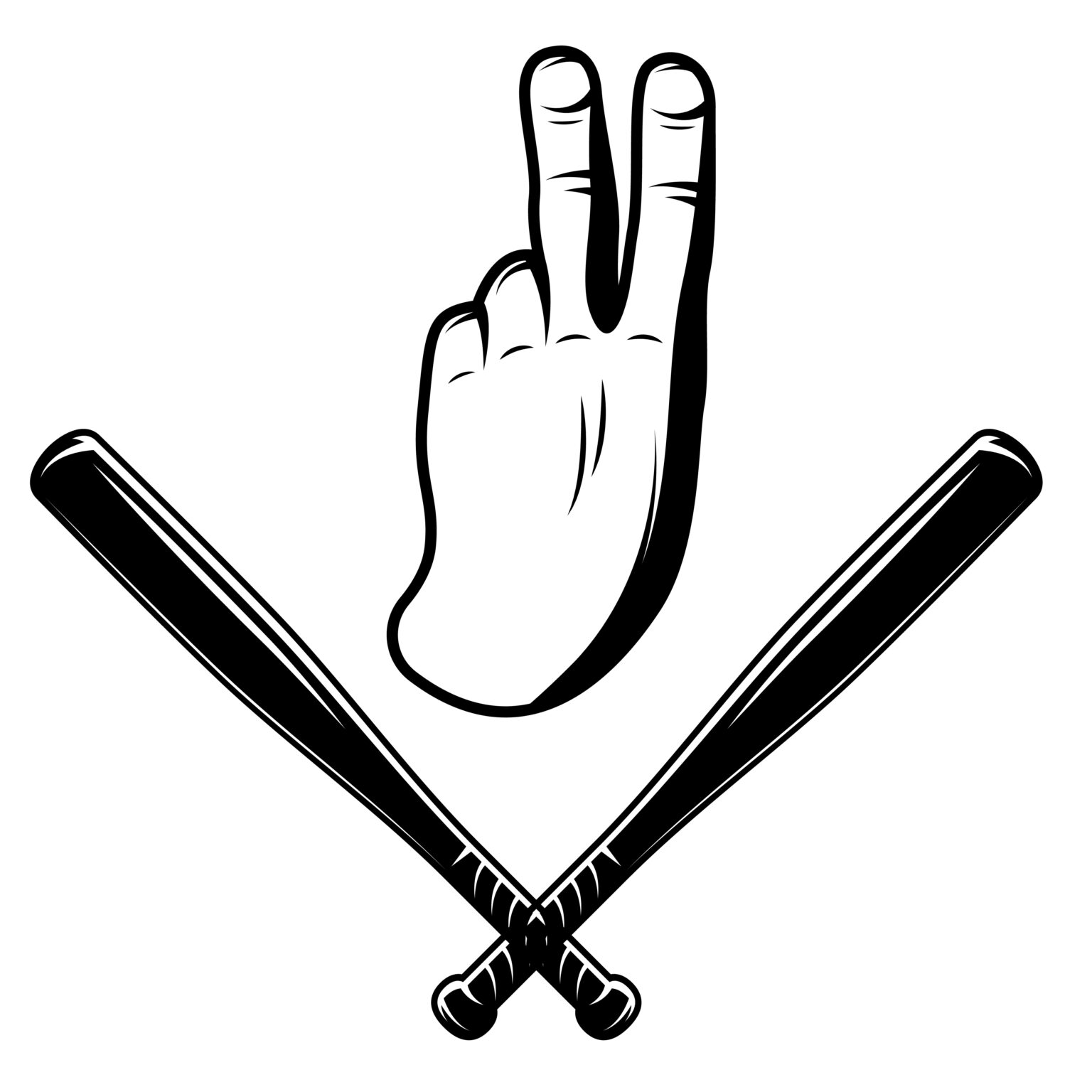 Baseball Sticks With Strike Two SVG, PNG, JPG, PSD, PDF Files