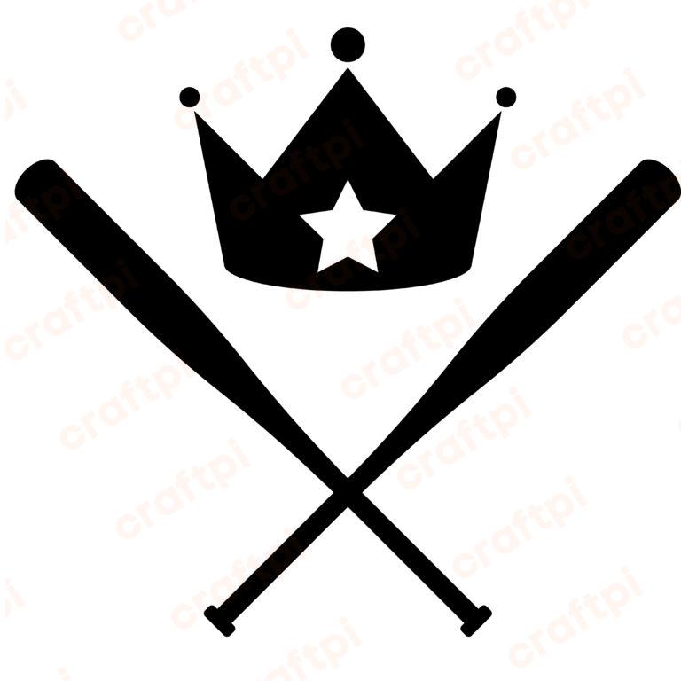 Baseball Sticks With The Crown SVG, PNG, JPG, PSD, PDF Files