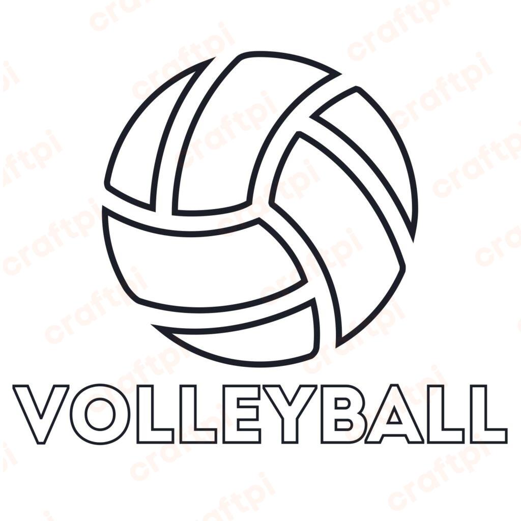 Volleyball Ball Outline SVG, PNG, JPG, PSD, PDF Files