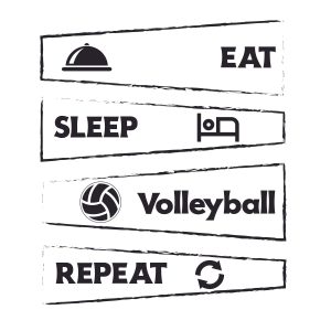 Volleyball Daily Routine SVG, PNG, JPG, PSD, PDF Files