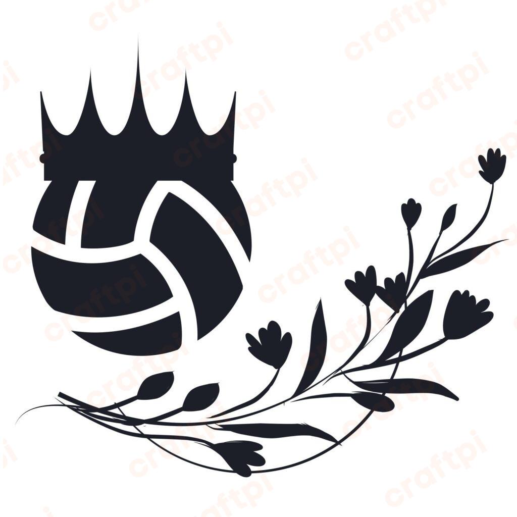 Floral Volleyball Ball SVG, PNG, JPG, PSD, PDF Files