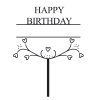 Happy Birthday Cake Topper Monogram With Hearts SVG, PNG, JPG, PSD, PDF Files
