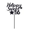 Happy Sweet 16 Cake Topper SVG, PNG, JPG, PSD, PDF Files