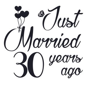 Just Married 30th Anniversary SVG, PNG, JPG, PSD, PDF Files