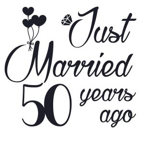 Just Married 50th Anniversary SVG, PNG, JPG, PSD, PDF Files
