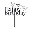 Happy Birthday Cake Topper With Hearts SVG, PNG, JPG, PSD, PDF Files