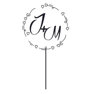 Circle Wedding Cake Topper SVG, PNG, JPG, PSD, PDF Files