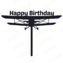 Happy Birthday Biplane Cake Topper SVG, PNG, JPG, PSD, PDF Files