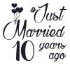Just Married 10th Anniversary SVG, PNG, JPG, PSD, PDF Files