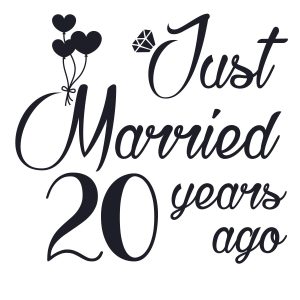 Just Married 20th Anniversary SVG, PNG, JPG, PSD, PDF Files