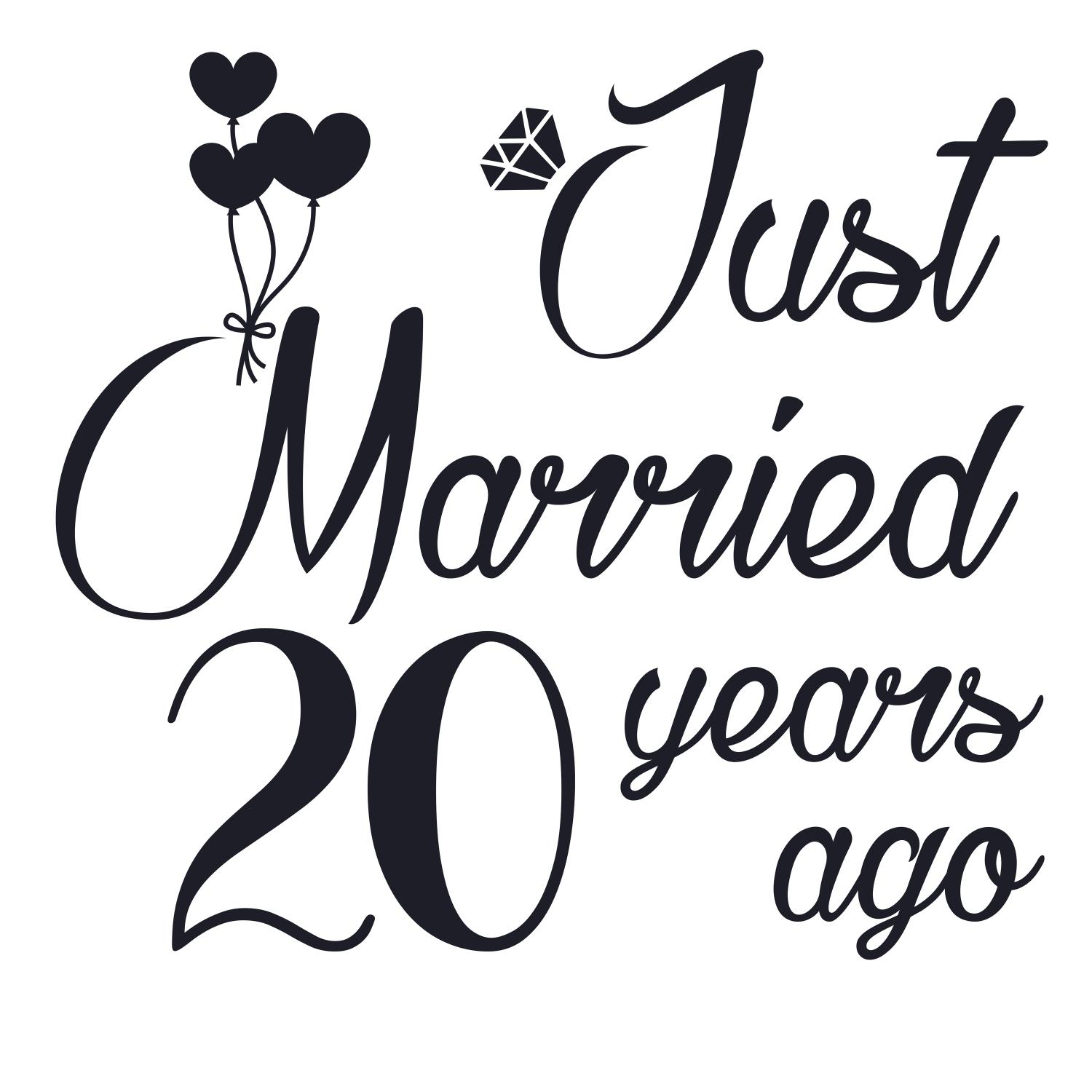 Just Married 20th Anniversary SVG, PNG, JPG, PSD, PDF Files | Craftpi