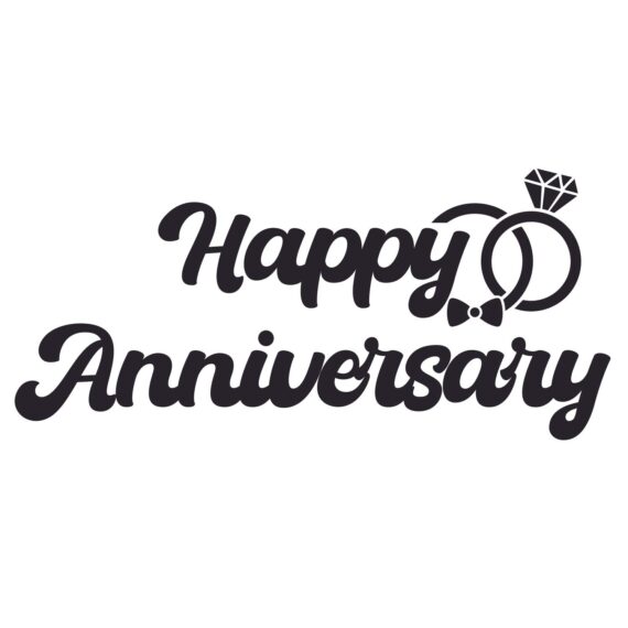 Happy Anniversary With Wedding Rings SVG, PNG, JPG, PSD, PDF Files