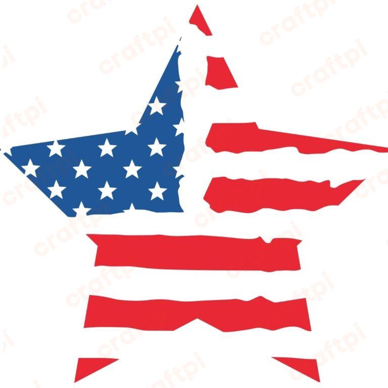 American Flag Shaped Star SVG, PNG, JPG, PSD, PDF Files