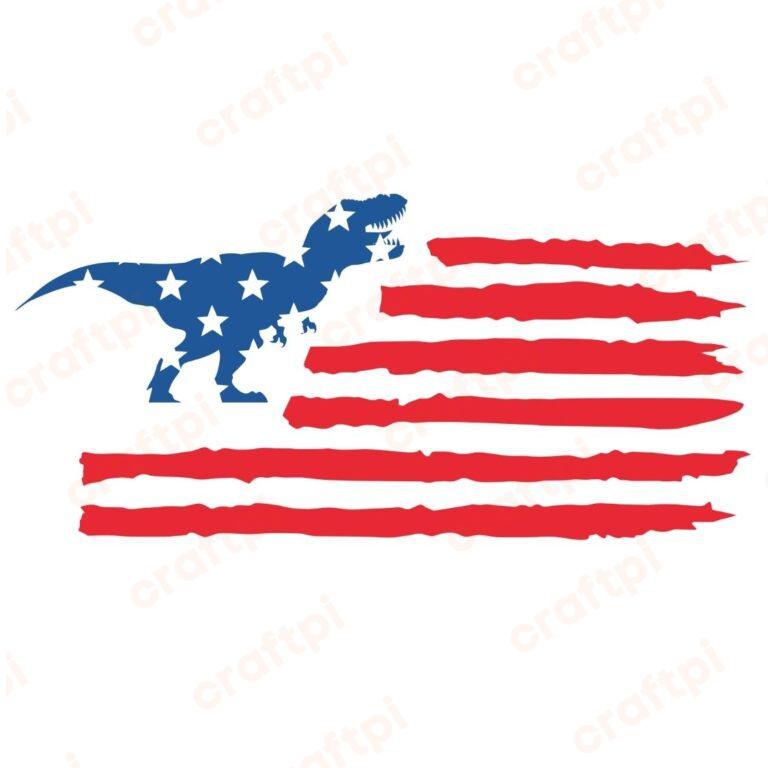 American Flag With Dinasour SVG, PNG, JPG, PSD, PDF Files