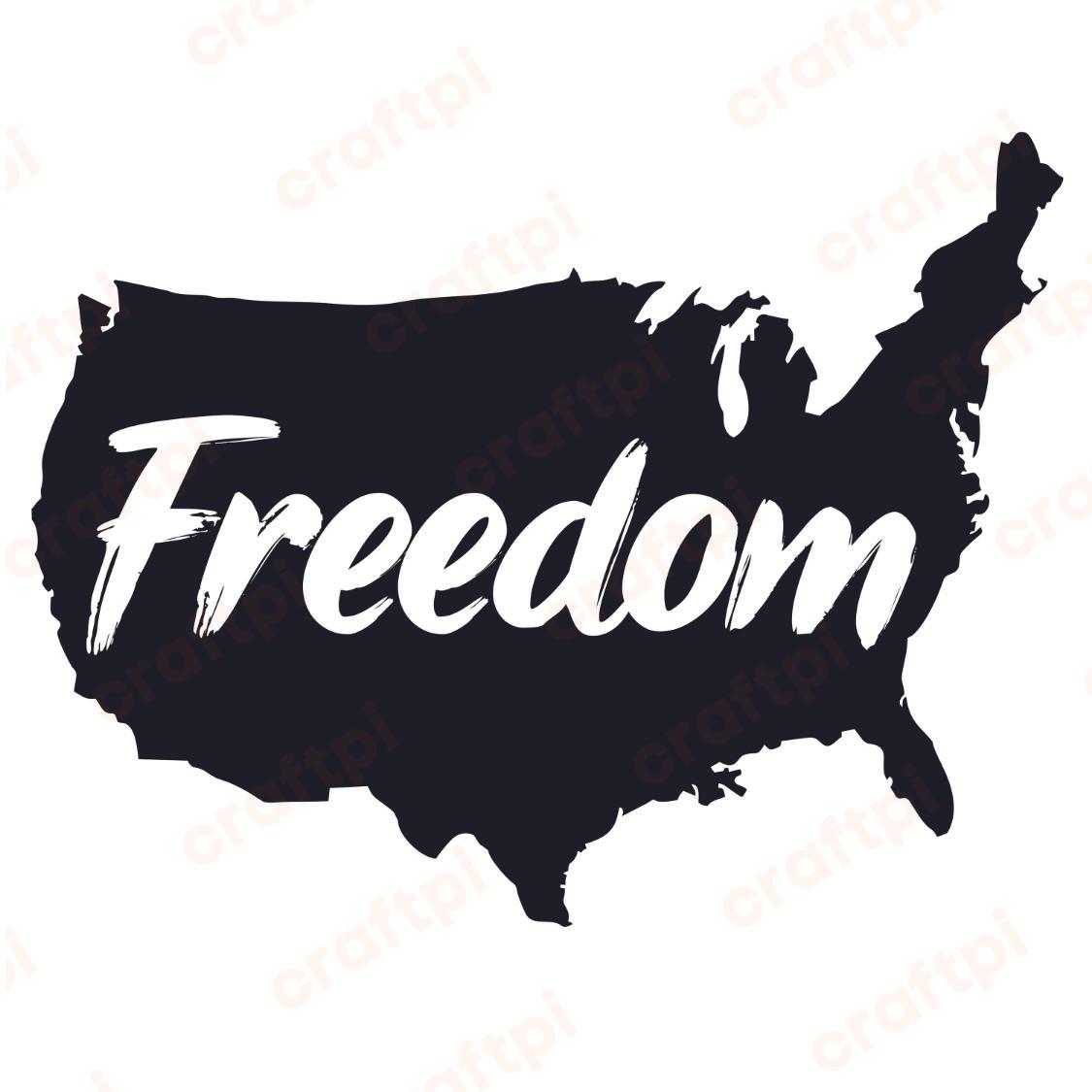 Freedom With Map Of America SVG, PNG, JPG, PSD, PDF Files