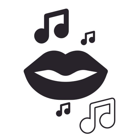 Lips With Music Notes SVG, PNG, JPG, PSD, PDF Files