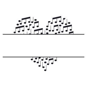 Music Notes Monogram SVG, PNG, JPG, PSD, PDF Files