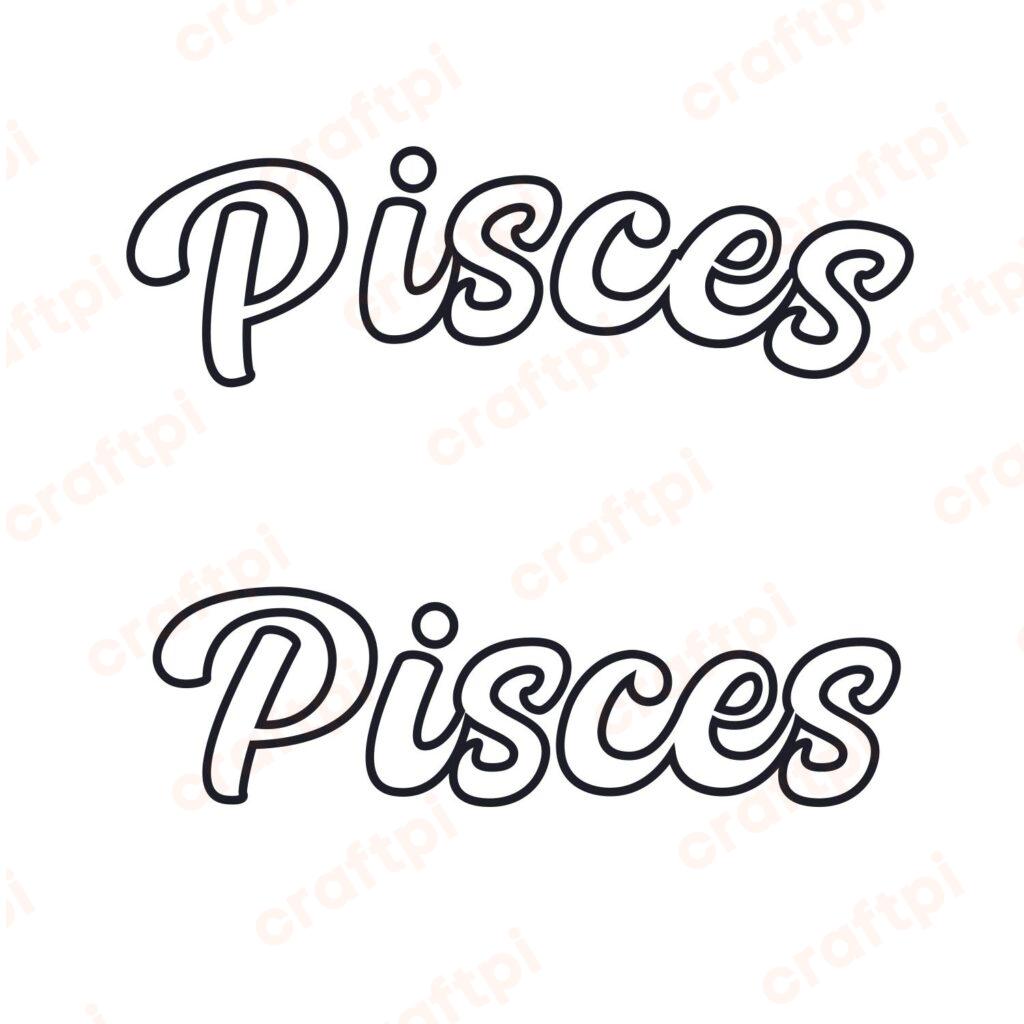 Pisces Outline SVG, PNG, JPG, PSD, PDF Files