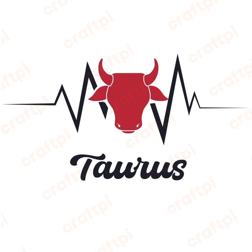 Taurus Heartbeat SVG, PNG, JPG, PSD, PDF Files