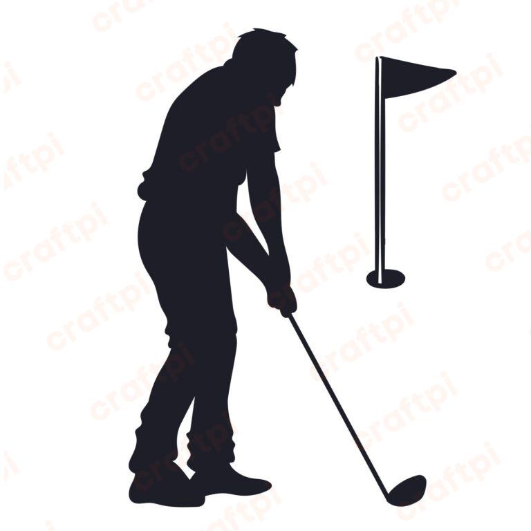 Golfer Silhouette SVG, PNG, JPG, PSD, PDF Files