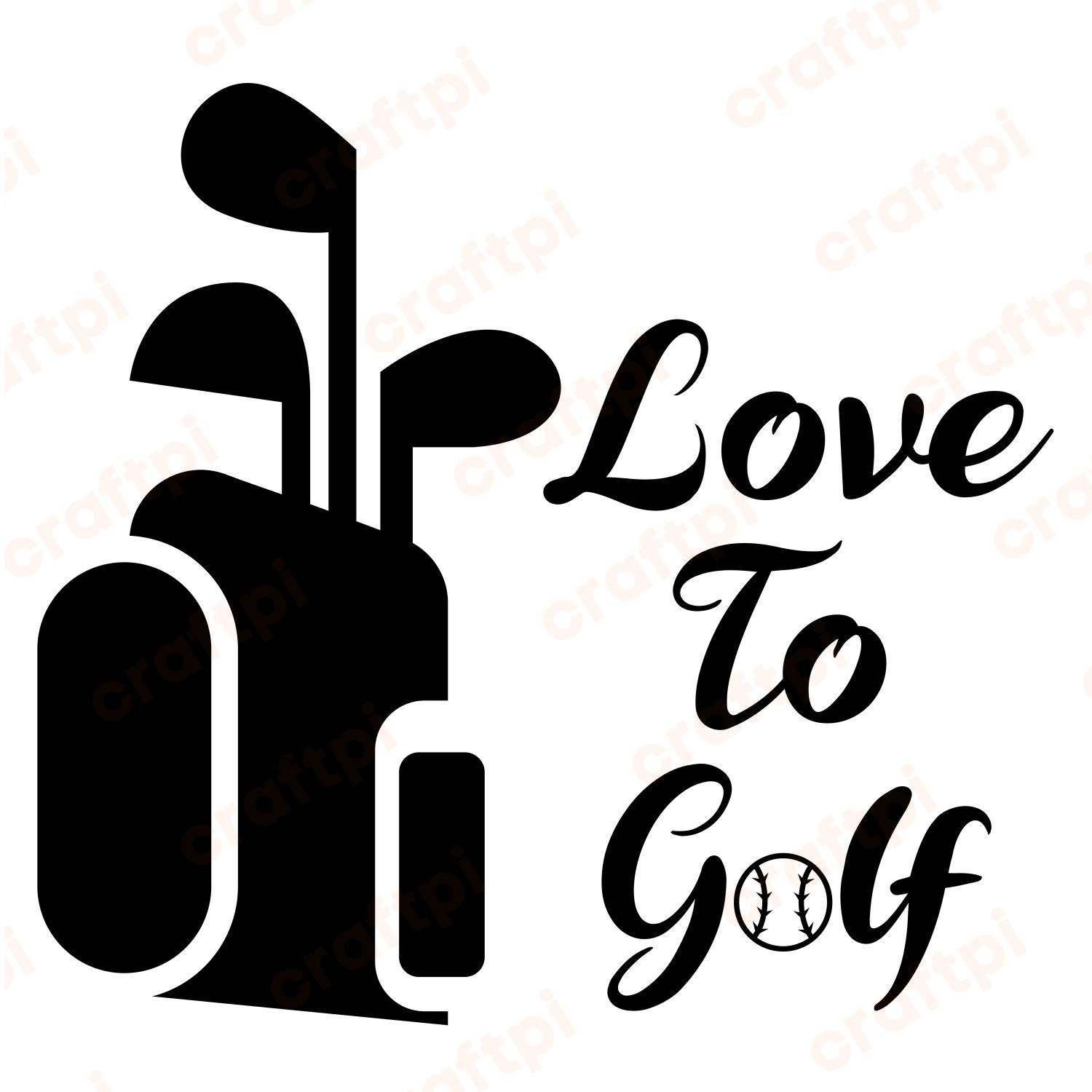 Love To Golf With Golf Bag Svg, Png, Jpg, Psd, Pdf Files