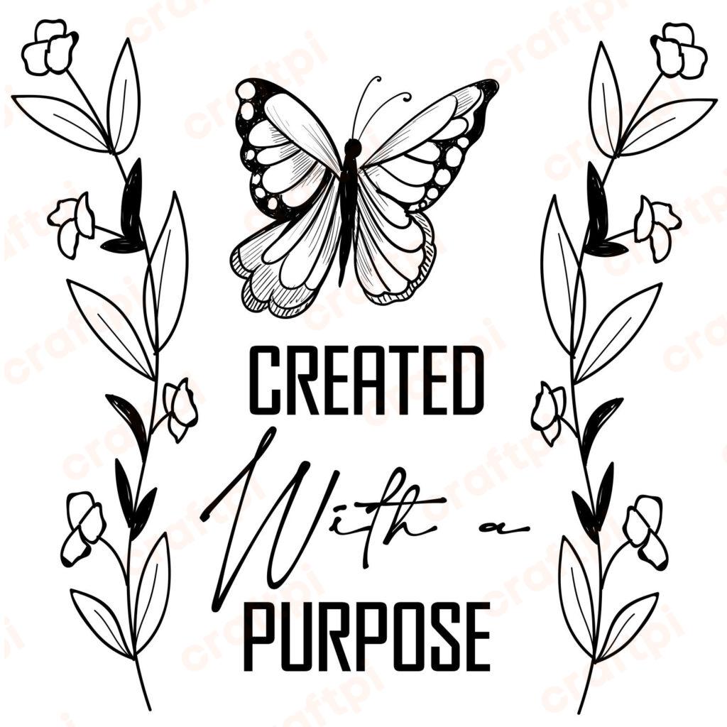 Created With a Purpose SVG, PNG, JPG, PSD, PDF Files