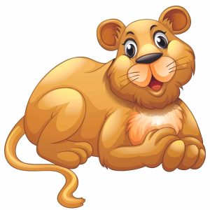 Cartoon Female Lion SVG, PNG, JPG, PSD, PDF Files