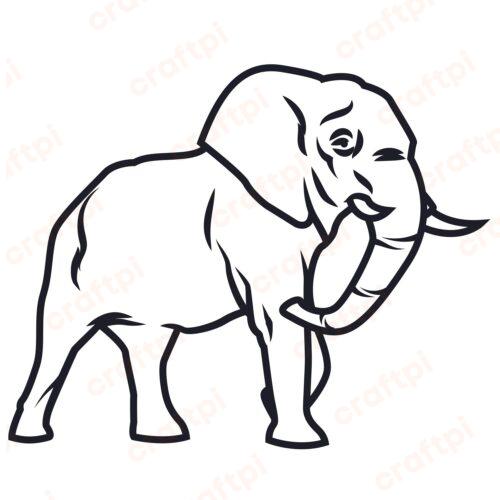 Smashing Elephant Outline SVG, PNG, JPG, PSD, PDF Files