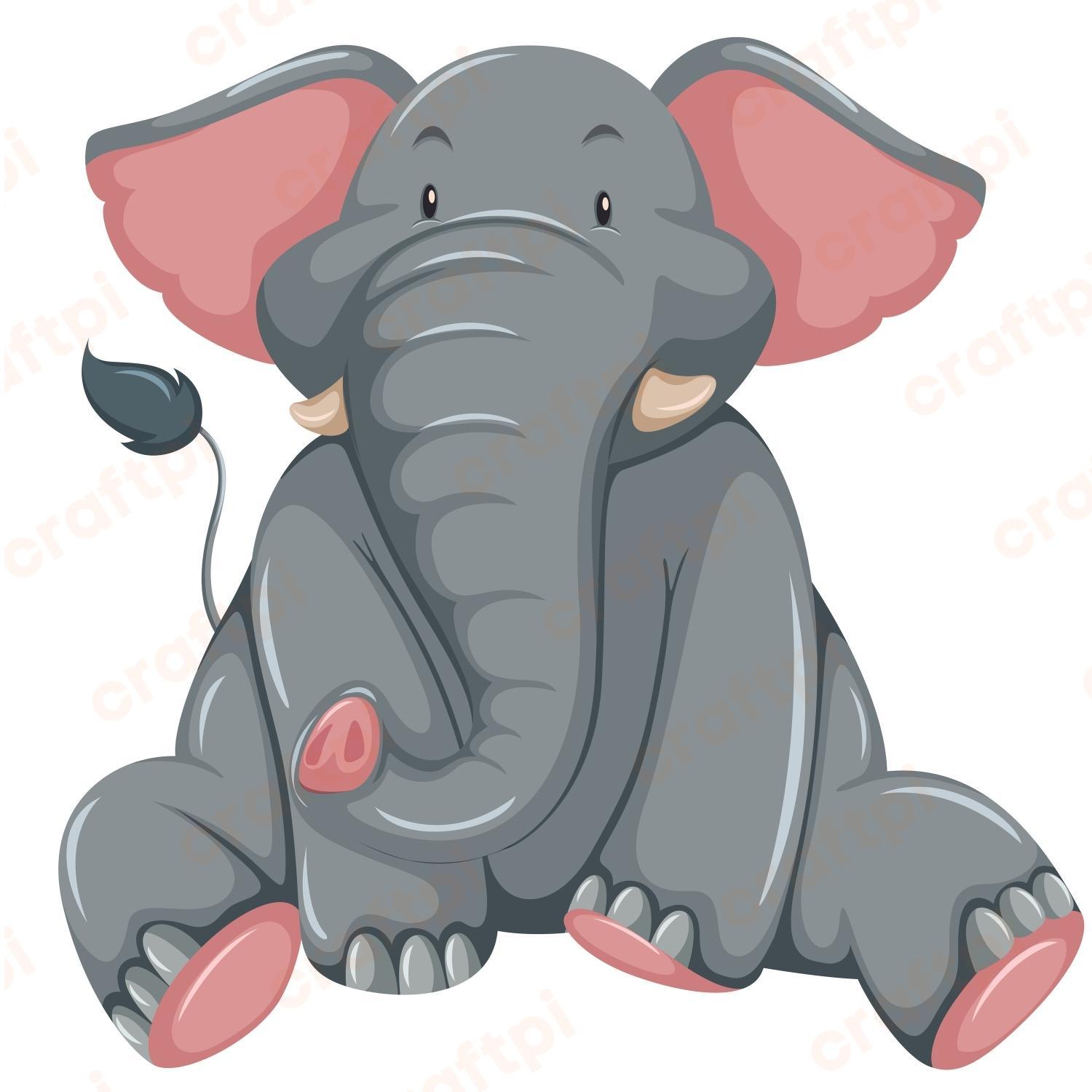 Cute Elephant SVG, PNG, JPG, PSD, PDF Files