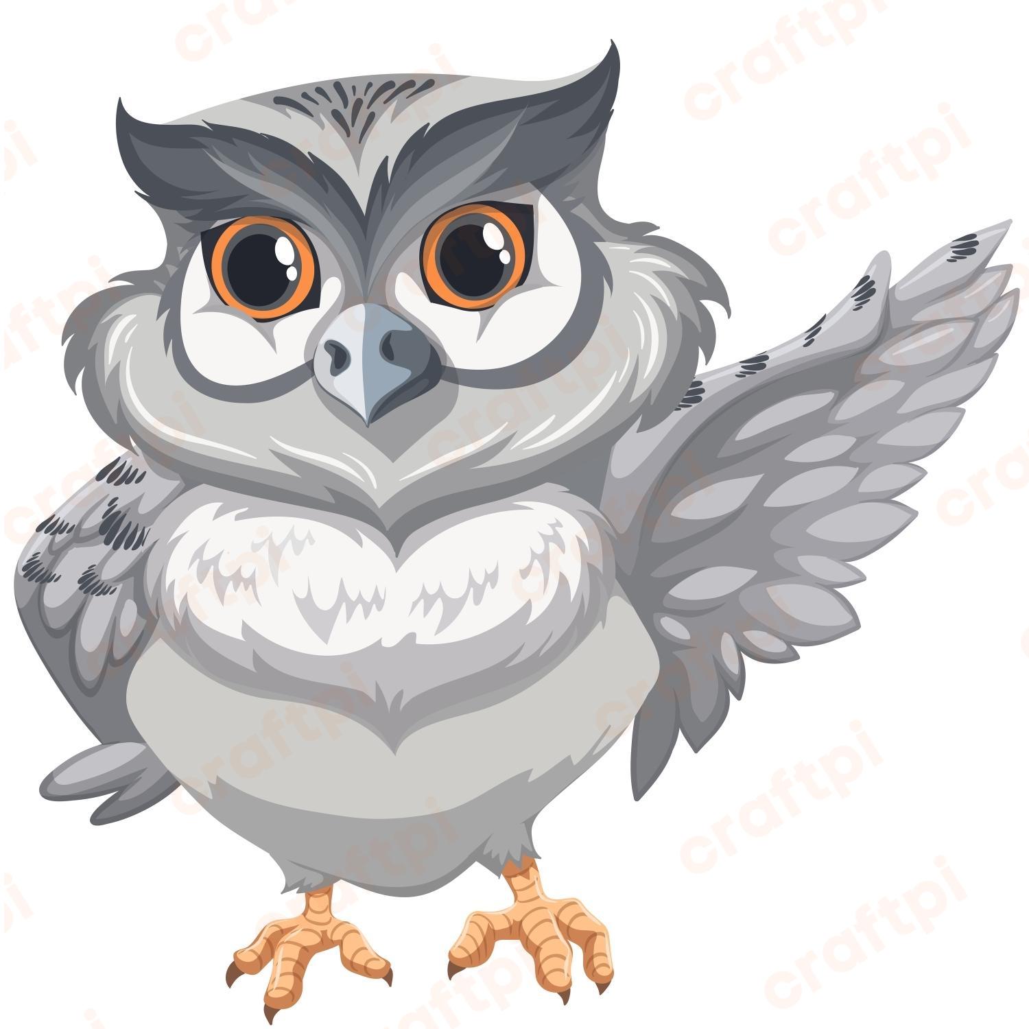 Cartoon Owl SVG, PNG, JPG, PSD, PDF Files