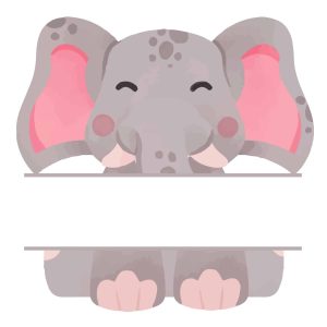 Baby Elephant Name Frame SVG, PNG, JPG, PSD, PDF Files