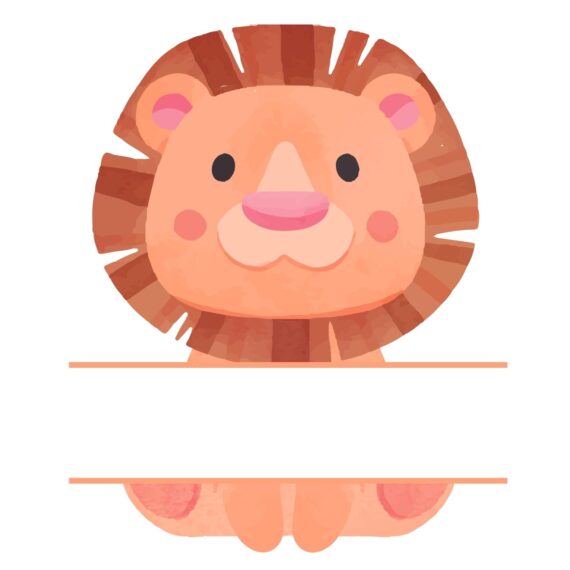 Baby Lion Name Frame SVG, PNG, JPG, PSD, PDF Files
