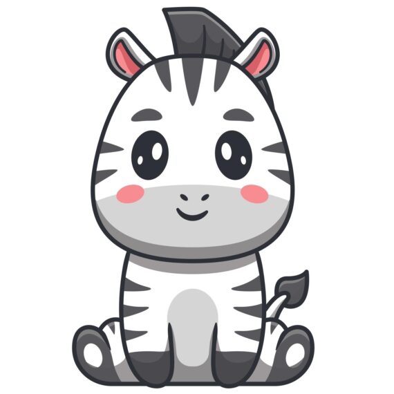 Baby Zebra Cartoon SVG, PNG, JPG, PSD, PDF Files