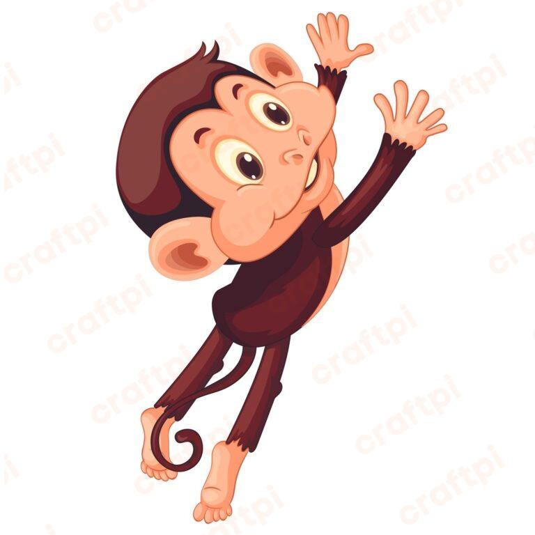 Monkey Cartoon SVG, PNG, JPG, PSD, PDF Files