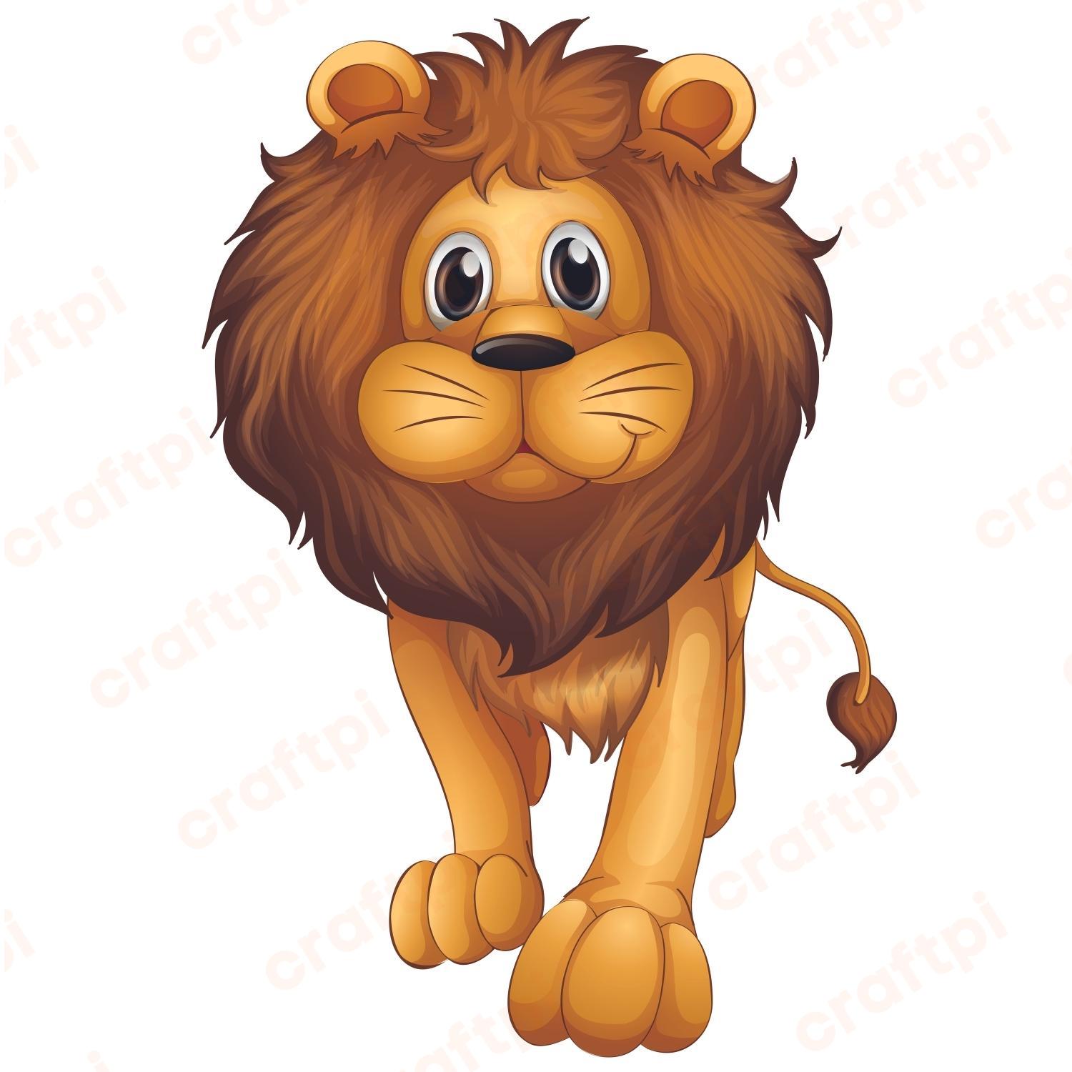 Lion Cartoon SVG, PNG, JPG, PSD, PDF Files
