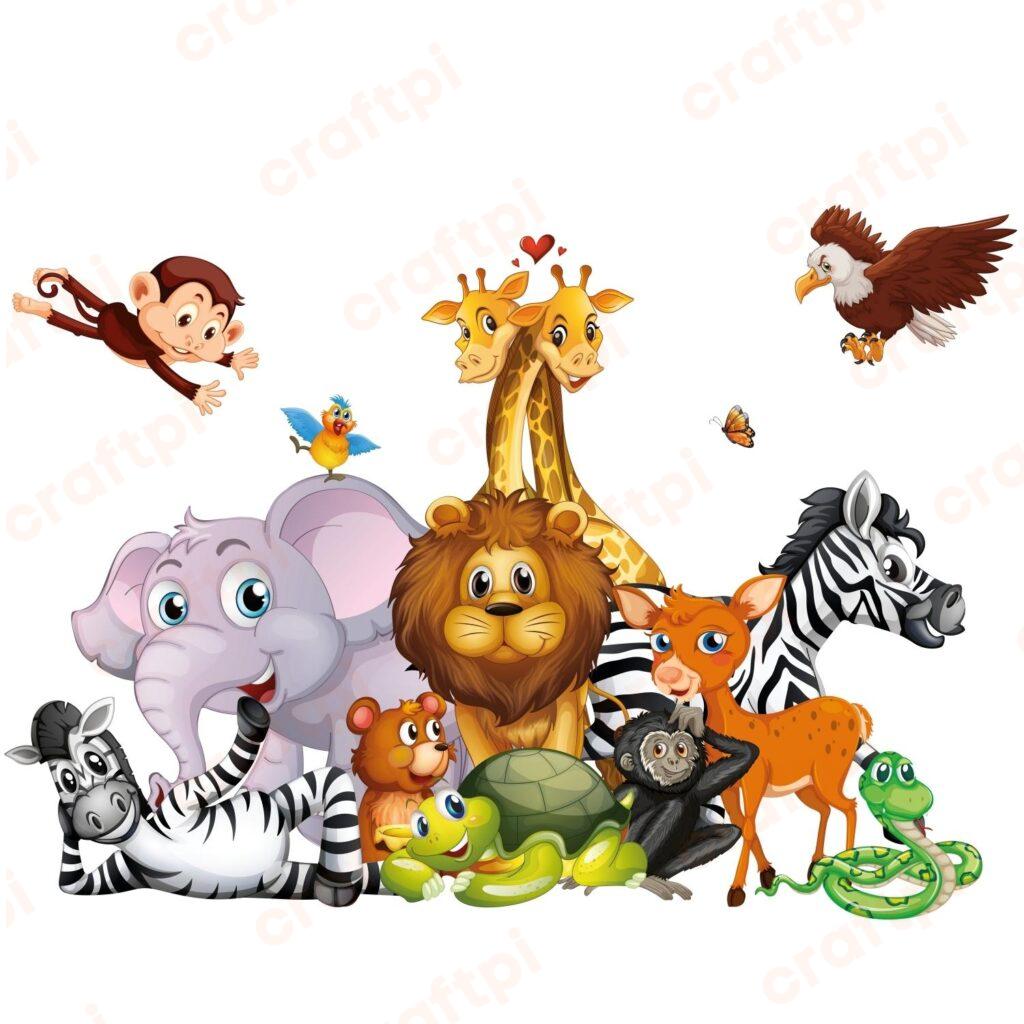 Jungle Safari Animals SVG, PNG, JPG, PSD, PDF Files