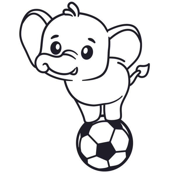 Funny Elephant Play With Ball Silhouette SVG, PNG, JPG, PSD, PDF Files