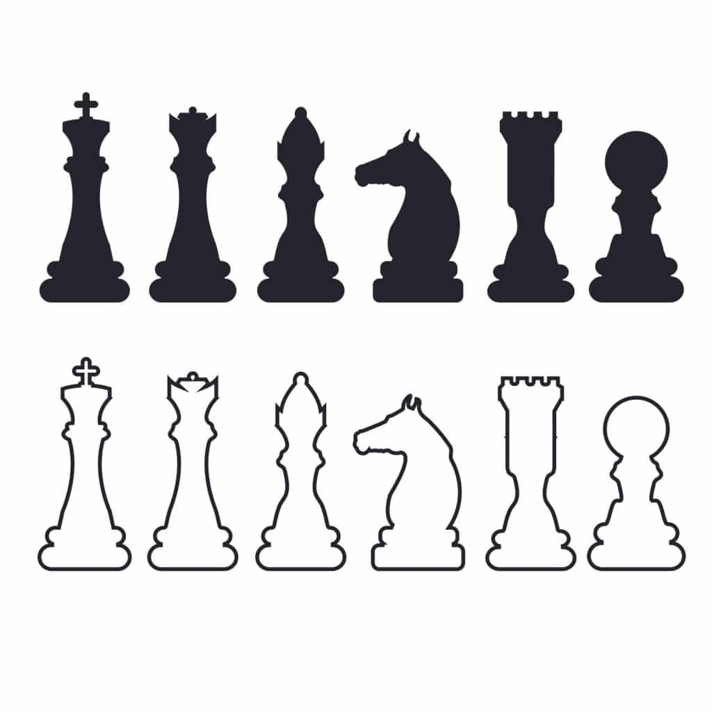 Chess Pieces Black SVG, PNG, JPG, PSD, PDF Files | Craftpi