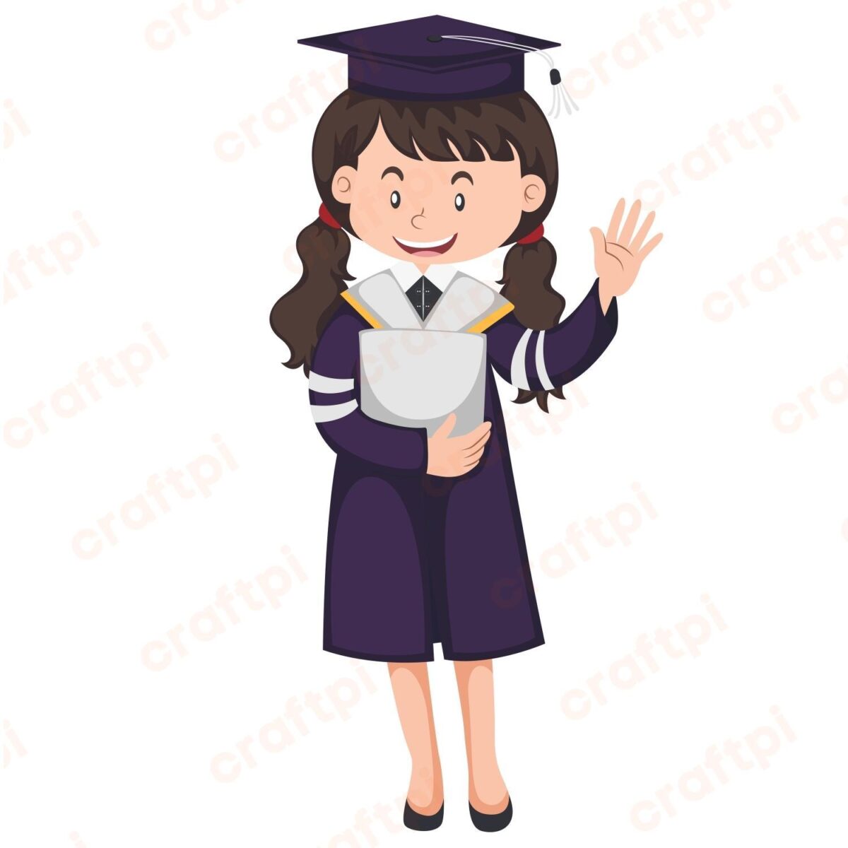 Kindergarten Graduation Girl SVG, PNG, JPG, PSD, PDF Files