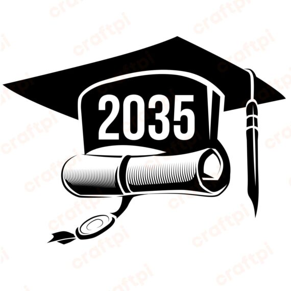 Graduation Hat Class of 2035 SVG, PNG, JPG, PSD, PDF Files